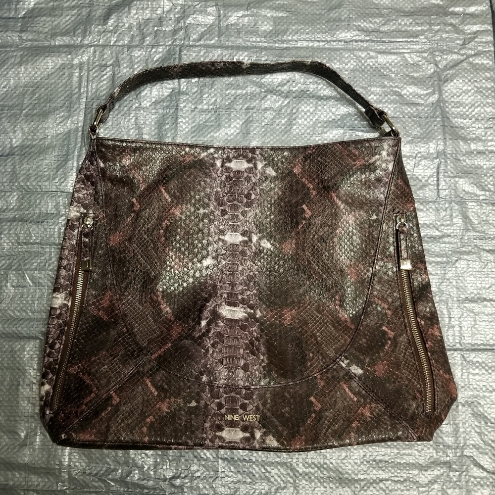 👙💫Nine West mixed print large shoulder bag with side zippers - Picture 2 of 8